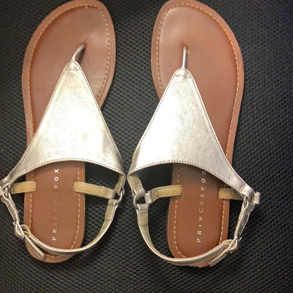 Gold metallic sandals